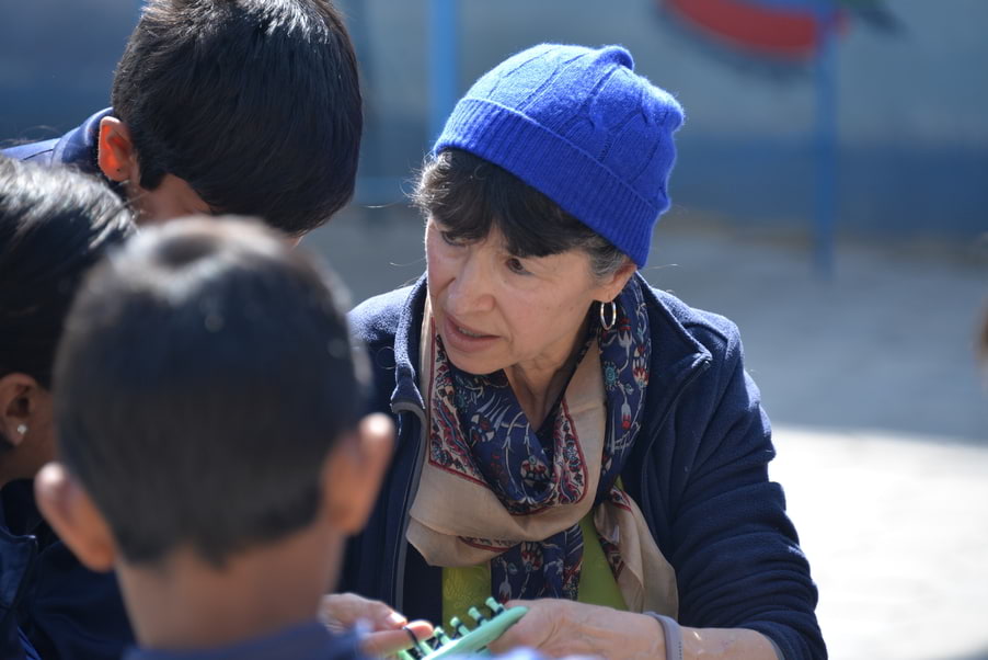A volunteer during a workshop